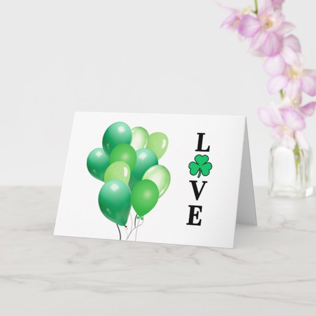 Ireland Irish LOVE Green Balloon Fun Card (Orchid)