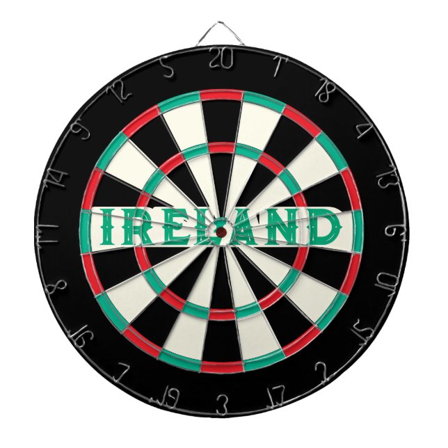IRELAND Irish Old Classic Design Green Text Dart Board (Front)