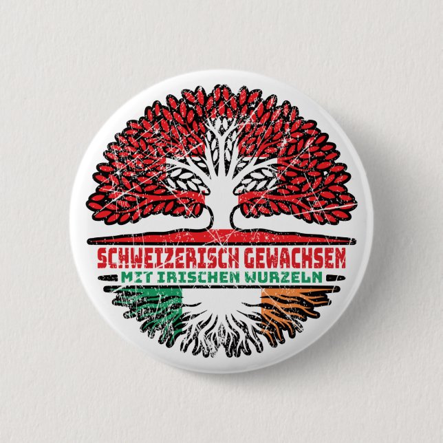 Ireland Irish Switzerland Baum Wurzel and Swiss Sc Button (Front)