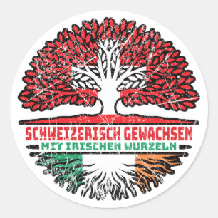 Ireland Irish Switzerland Baum Wurzel and Swiss Sc Classic Round Sticker