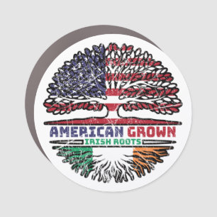 Ireland Irish US American USA United States Tree Car Magnet
