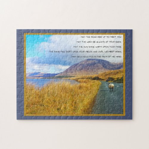 Ireland Landscape Photo with Irish Proverb  Jigsaw Puzzle