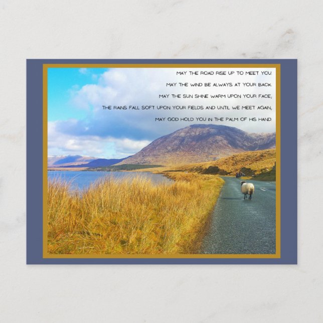 Ireland Landscape Photo with Irish Proverb Postcard (Front)