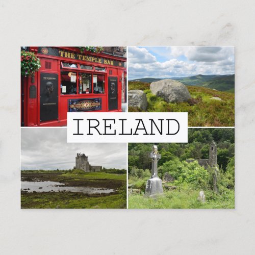 Ireland landscapes collage postcard