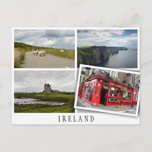 Ireland landscapes collage with loose image postcard
