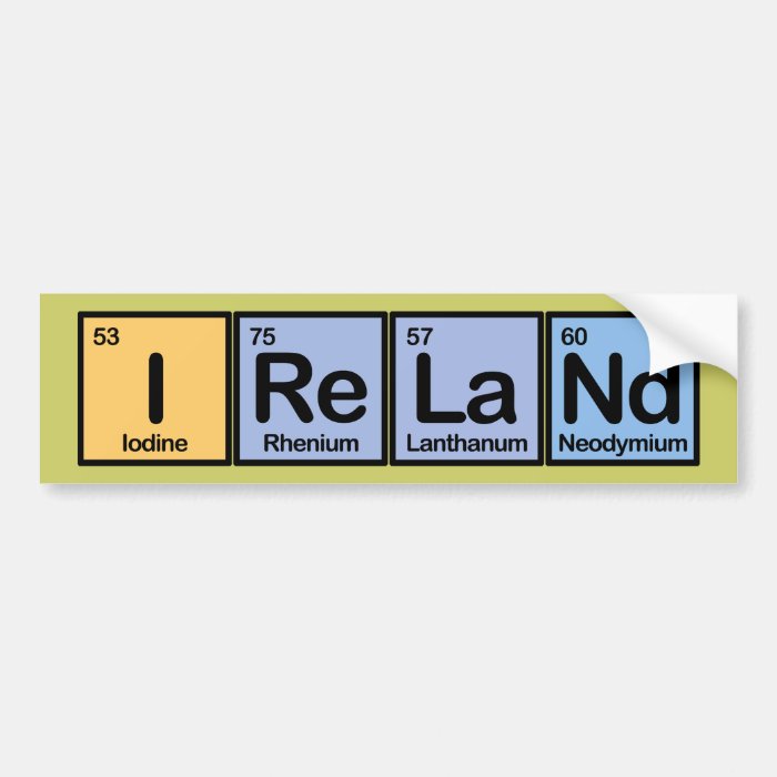 Ireland made of Elements Bumper Sticker