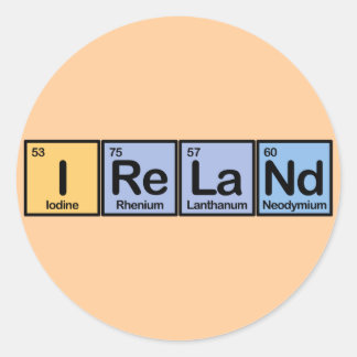 Ireland made of Elements Classic Round Sticker
