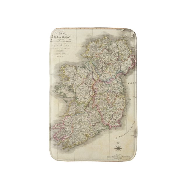 Ireland map bathroom mat (Front Vertical)