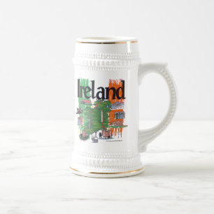 ireland map beer stein