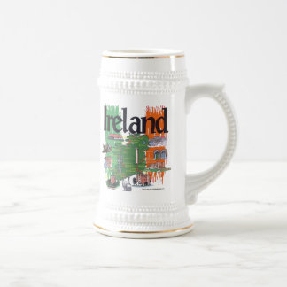 ireland map beer stein