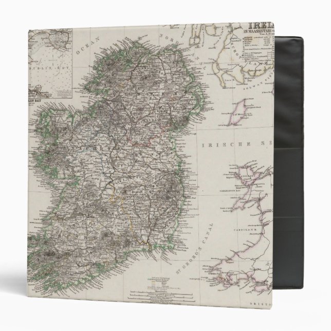 Ireland Map by Stieler Binder (Front/Inside)