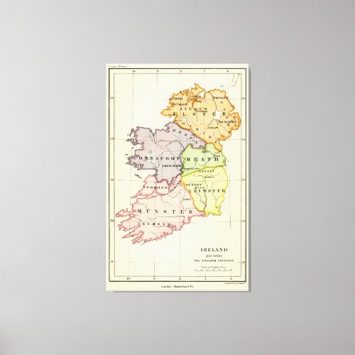 Ireland Map Canvas Print