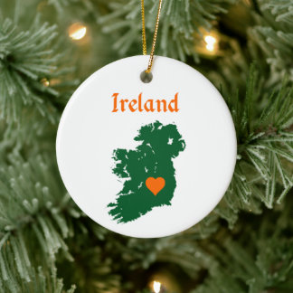 Ireland Map Ceramic Ornament