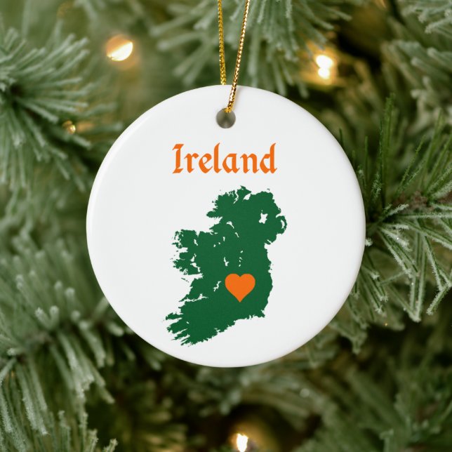 Ireland Map Ceramic Ornament (Tree)
