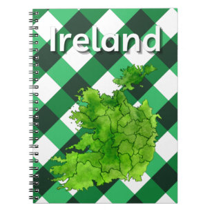 Ireland Map Checkboard Notebook