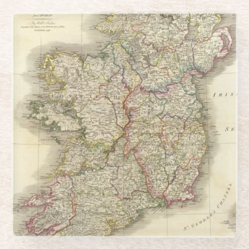 Ireland map glass coaster