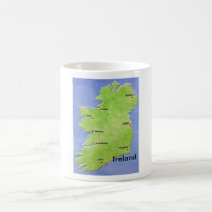Ireland map - including Irish cities Coffee Mug