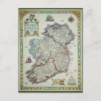 Ireland Map - Irish Eire Erin Historic Map