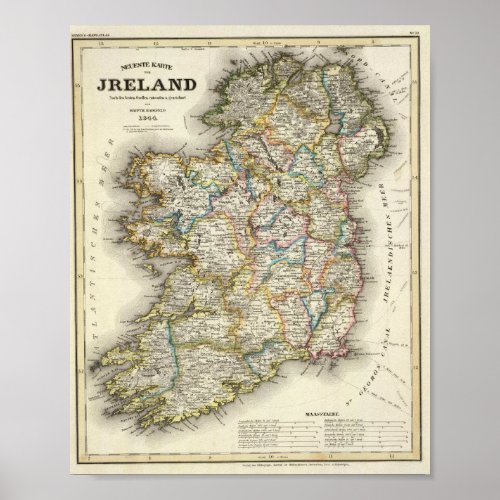 Ireland Map _ Irish Eire Erin Historic Map Poster