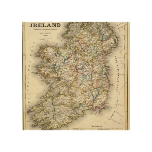 Ireland Map _ Irish Eire Erin Historic Map Wood Wall Art