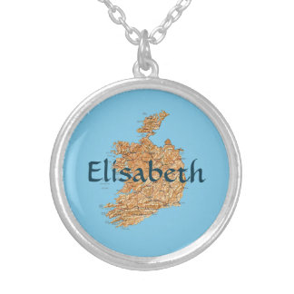 Ireland Map + Name Necklace