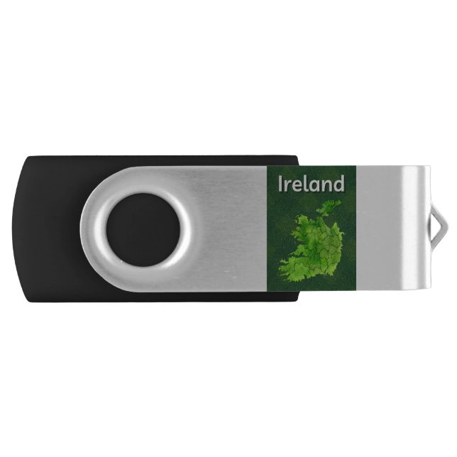 Ireland Map Pattern Flash Drive (Front)