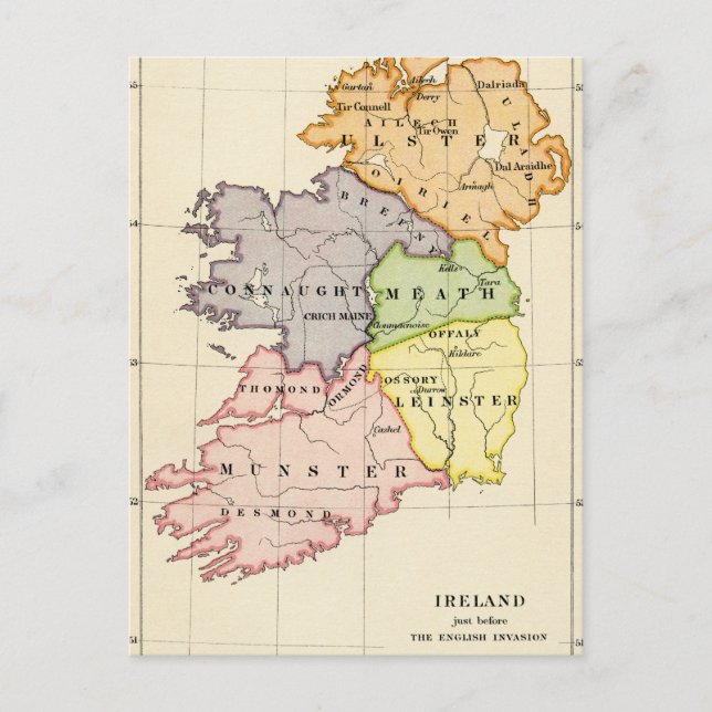 Ireland Map Postcard (Front)