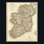 Ireland map poster<br><div class="desc">Ireland. By Faden, William (179). Published by ''London: William Faden''.</div>