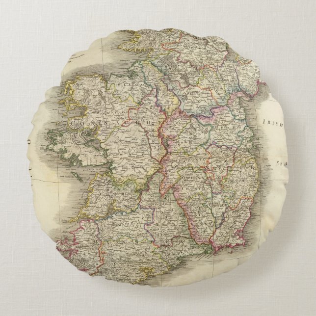 Ireland map round pillow (Front)