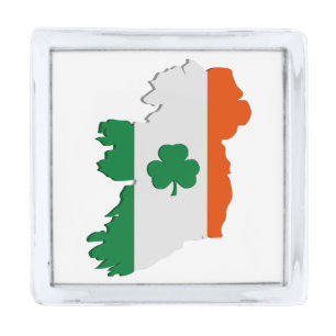 Ireland map silver finish lapel pin