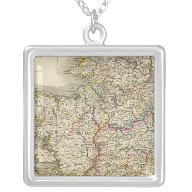 Ireland map silver plated necklace (Front)