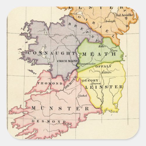 Ireland Map Square Sticker