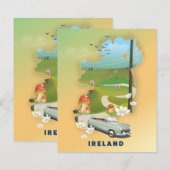 Ireland map vintage travel poster (Front/Back)