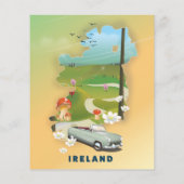 Ireland map vintage travel poster (Back)