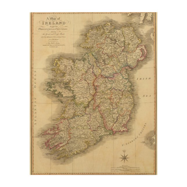 Ireland map wood wall decor (Front)