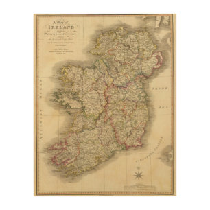 Ireland map wood wall decor