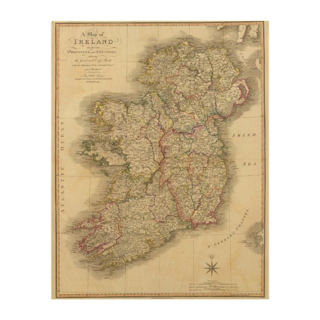 Ireland map wood wall decor (Front)