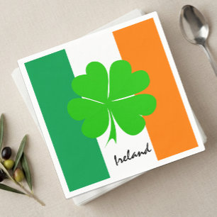 Ireland Napkins, Lucky Clover, Irish flag Napkins
