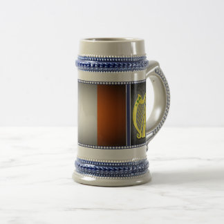 Ireland National flag, Harp, green shamrocks Beer Stein