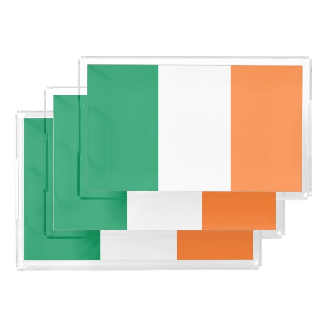 Ireland National Flag, Irish standard, Banner Acrylic Tray (Set)