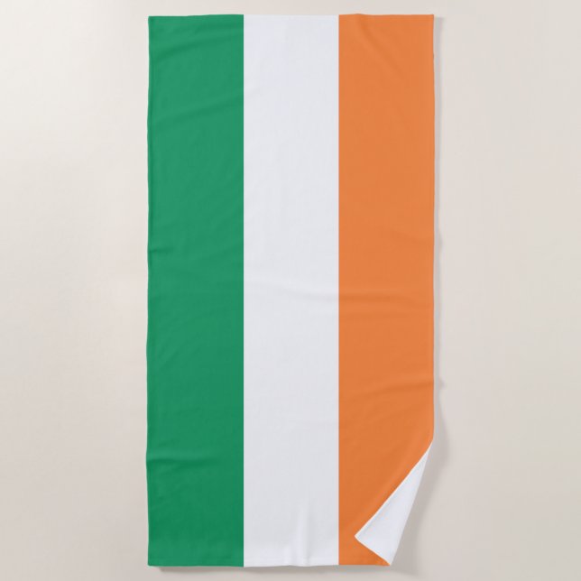 Ireland National Flag, Irish standard, Banner Beach Towel (Front)