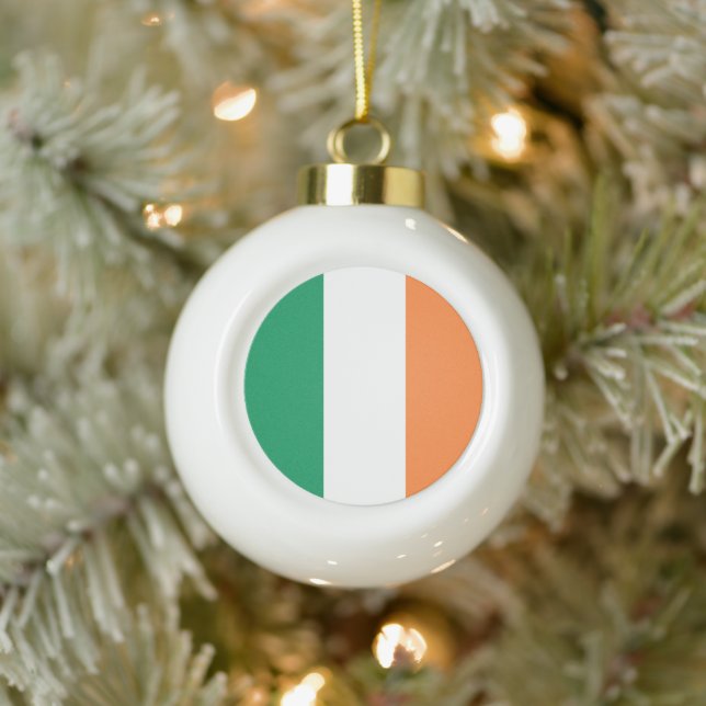 Ireland National Flag, Irish standard, Banner Ceramic Ball Christmas Ornament (Tree)