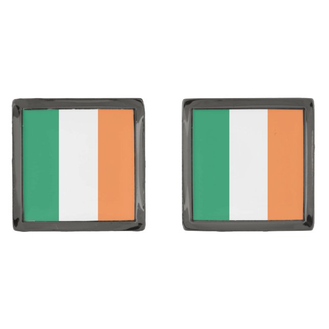 Ireland National Flag, Irish standard, Banner Cufflinks (Front)