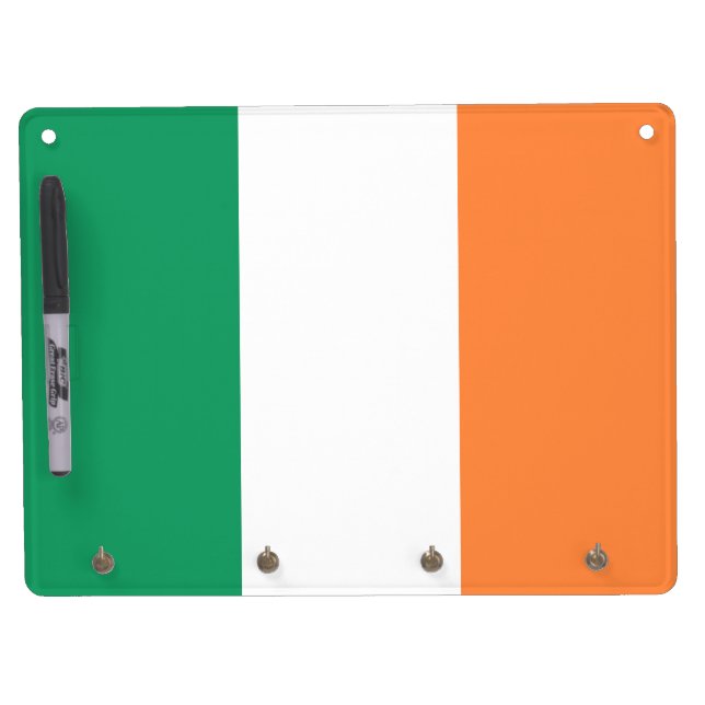 Ireland National Flag, Irish standard, Banner Dry Erase Board With Keychain Holder (Front)