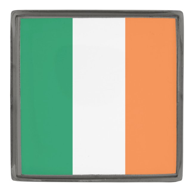 Ireland National Flag, Irish standard, Banner Gunmetal Finish Lapel Pin (Front)