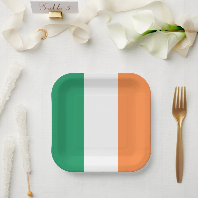 Ireland National Flag, Irish standard, Banner Paper Plates (Wedding)