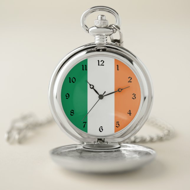Ireland National Flag, Irish standard, Banner Pocket Watch (Inside)