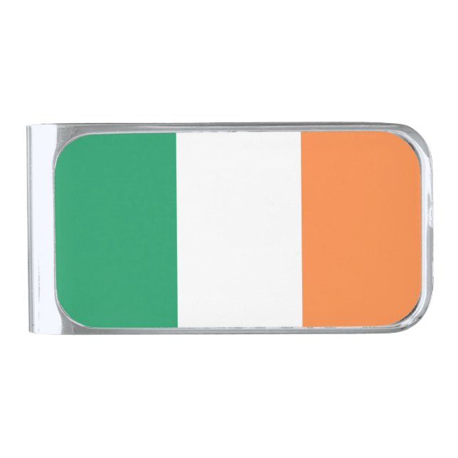 Ireland National Flag, Irish standard, Banner Silver Finish Money Clip (Front)