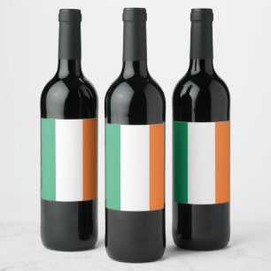 Ireland National Flag, Irish standard, Banner Wine Label