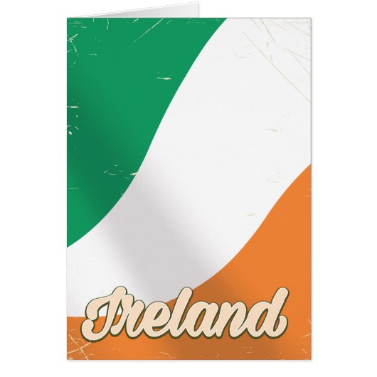 Ireland National Flag retro travel poster Cards (Front)